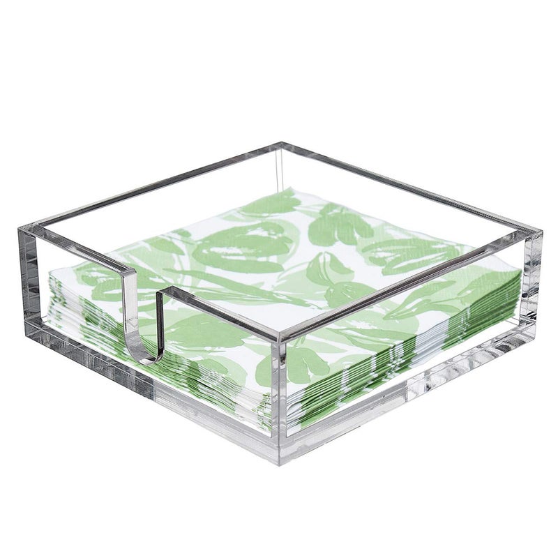 IEEK Acrylic Cocktail Paper Napkin Holder,Decorative Clear Cocktail Napkin Caddy Beverage Napkin holder,Pack of 1 - Image 1